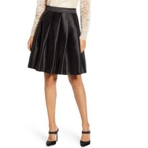 RACHEL Parcell Satin Twill Black Skirt